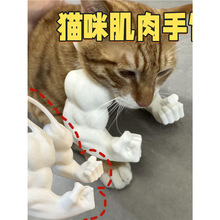 猫咪肌肉手臂搞笑肌肉猫装饰挂脖肌肉手臂3d打印玩具恶搞宠物道具