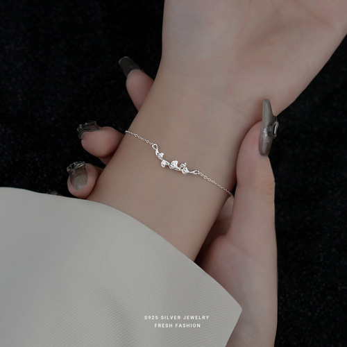 S925 sterling silver ginkgo leaf Mother's Day bracelet Japanese light luxury simple fresh forest niche design bracelet bracelet