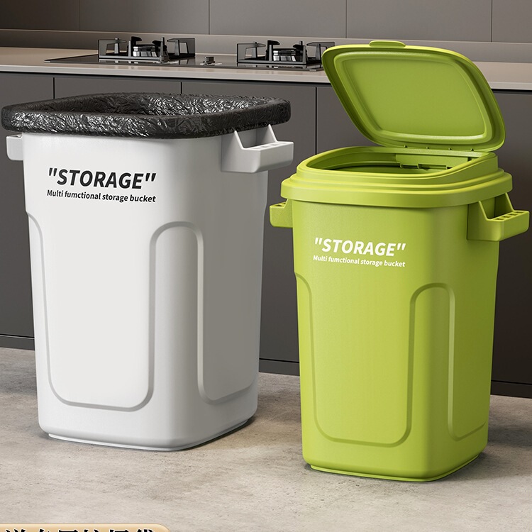 Kitchen Trash Can for Home Use 2025 New Model with Lid for Living Room and Bathroom, Commercial Light Luxury High-End Large Size with Large Capacity