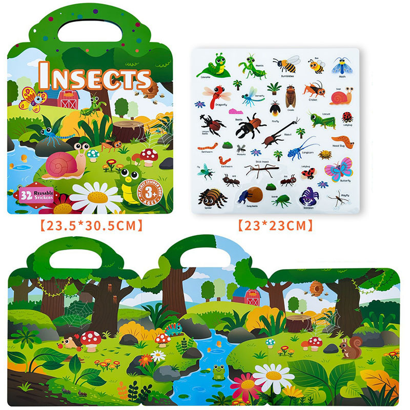 Libro de Pegatinas de Gelatina de Papel Reutilizable, Educativo para Juegos Infantiles image 18