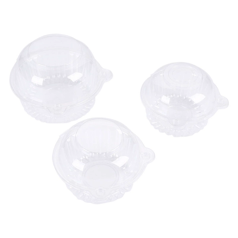 Коробка устранимой кошачьей головы слойки пончика коробки прозрачной пластмассы круглой упаковывая с коробкой пряжки пластиковой