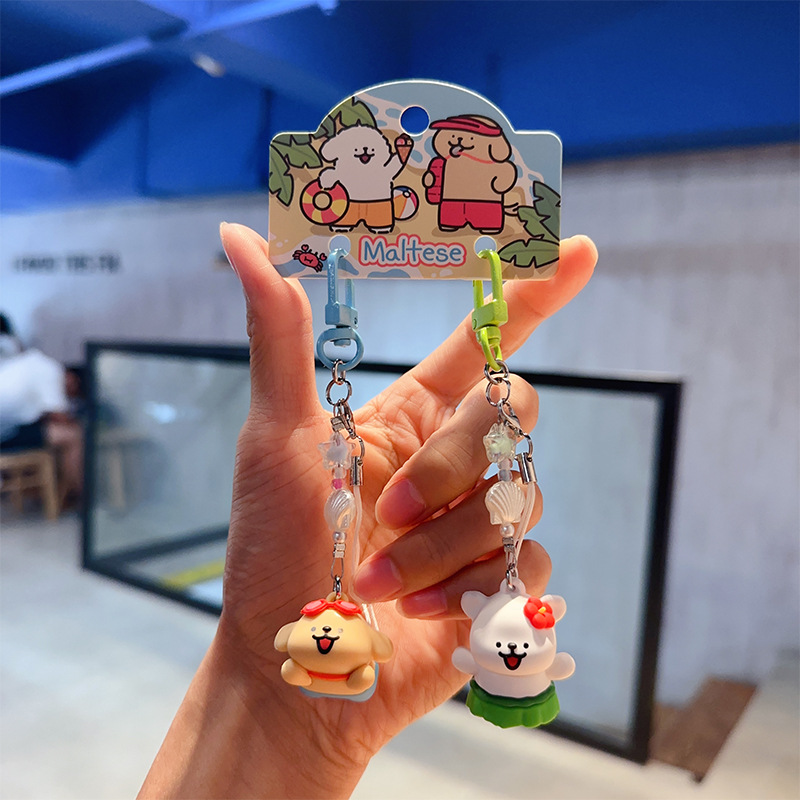 정품 귀여운 라인 강아지 수영 스타일