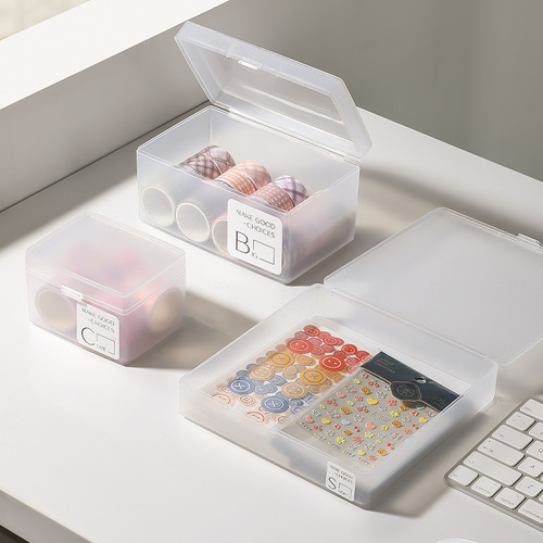 Card storage box transparent drawer-type small object storage box office tape note desktop storage box