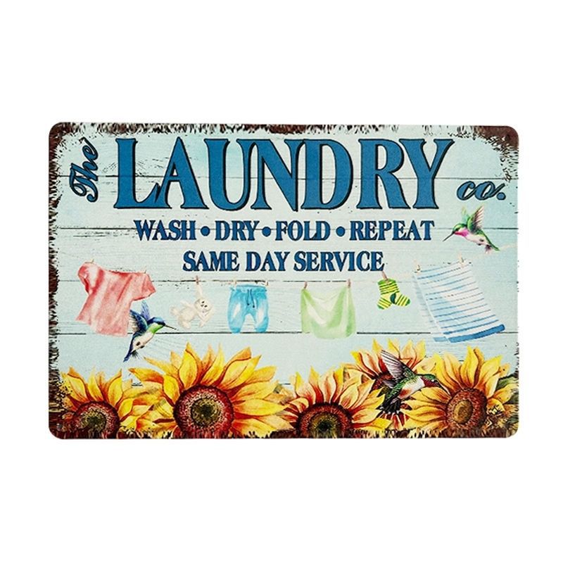 Pintura de hojalata pastoral Flor antigua retro Arte de hierro Pintura colgante pequeña Jardín al aire libre Balcón Decoración de pared Colgante transfronterizo