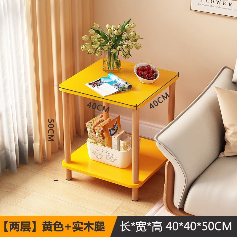 Sofá de mesa de té sala de estar pequeño gabinete de mesa de cabecera móvil gabinete de mesa lateral simple alquiler de mesa cuadrada