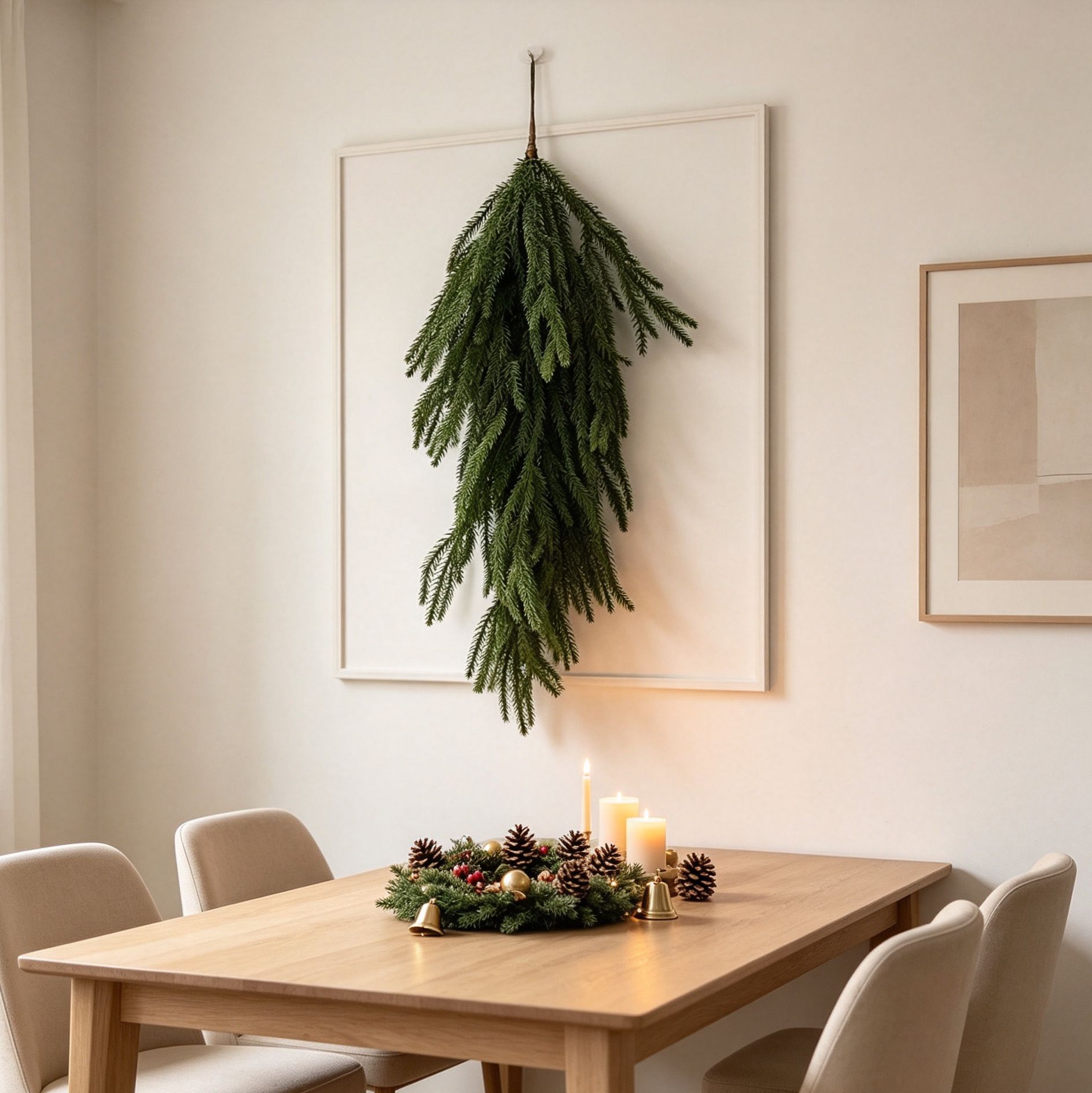 Guirnalda Colgante de Pino Norfolk Artificial de PE para Decoración Navideña