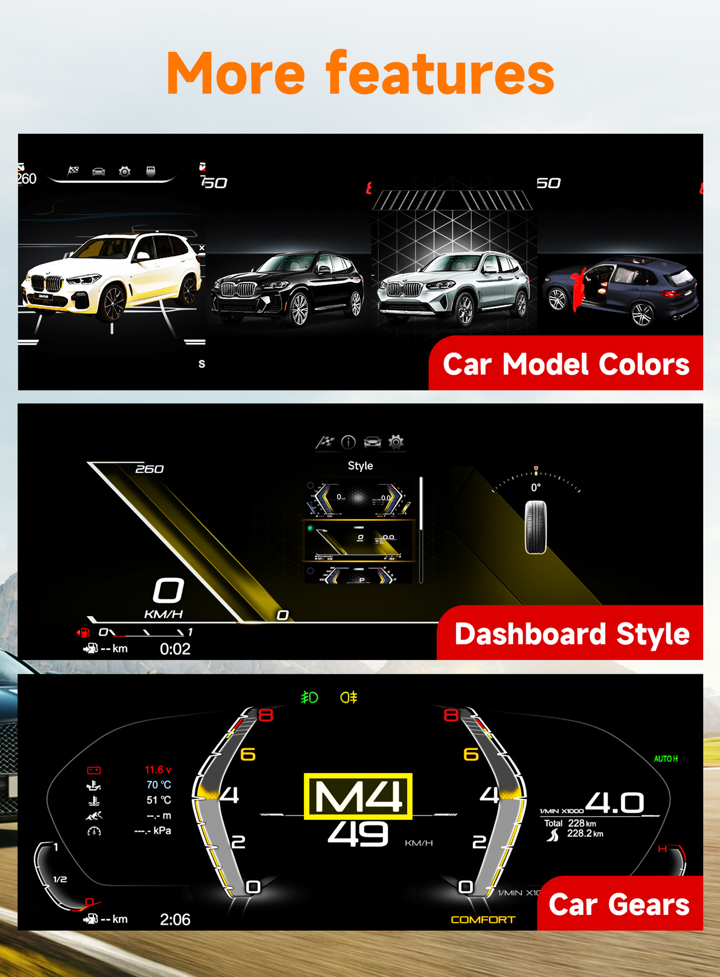 12.3-inch dashboard suitable for BMW X1, E84 car modification, new model smart large-screen full-LCD car dashboard