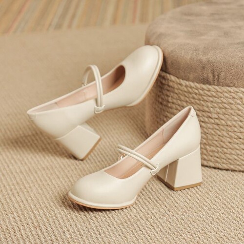 Daily date dress with cheongsam skirt, Mary Jane shoes, summer new arrival Korean style college fashion, leg-lengthening high heels