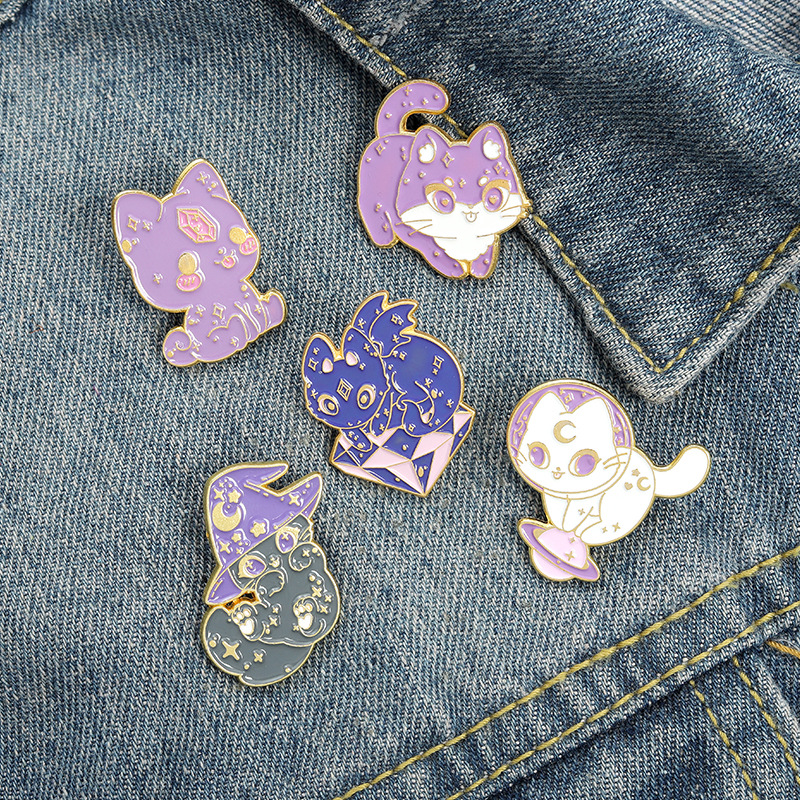 Cartoon Style Cat Alloy Stoving Varnish Brooches display picture 9