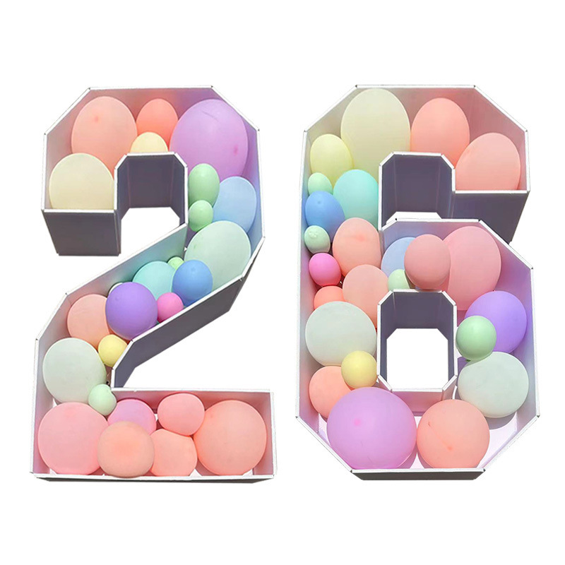 Cross-Border 3D Birthday Kt Board Balloon Mosaic Number Frame Party Led Light-Up Decoration for First Birthday
