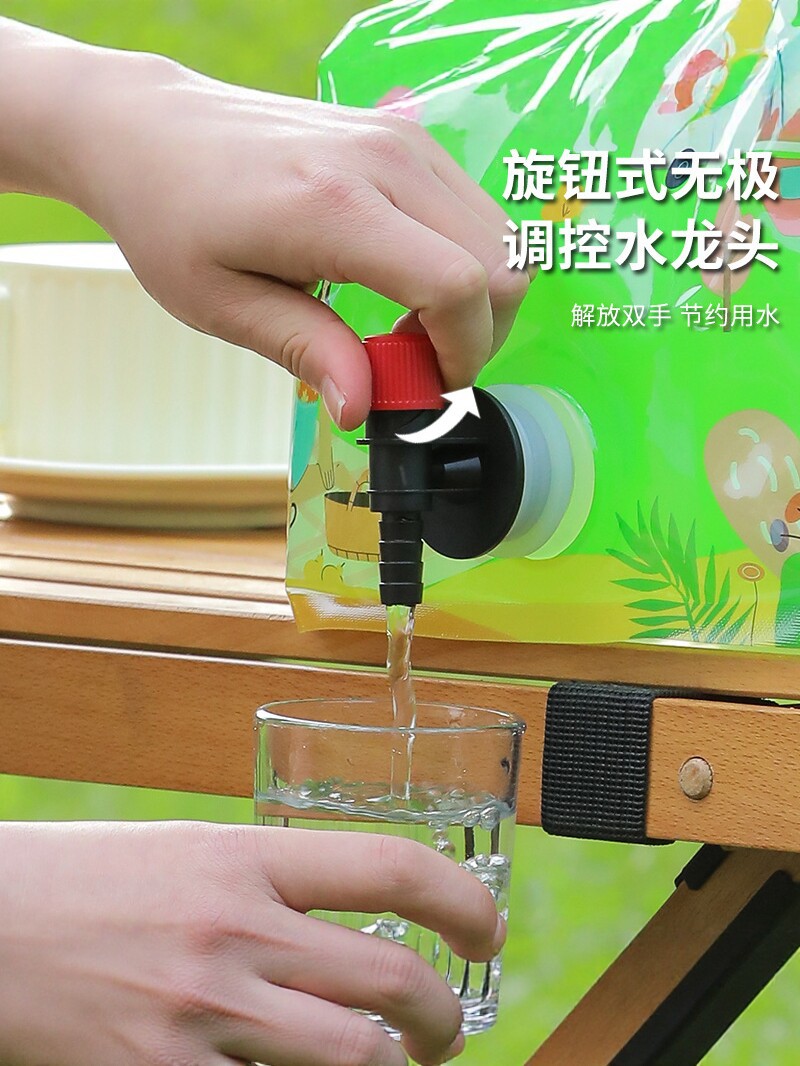 bolsa de almacenamiento de agua plegable portátil al aire libre con grifo de agua de plástico de gran capacidad portátil de viaje de camping bolsa de agua