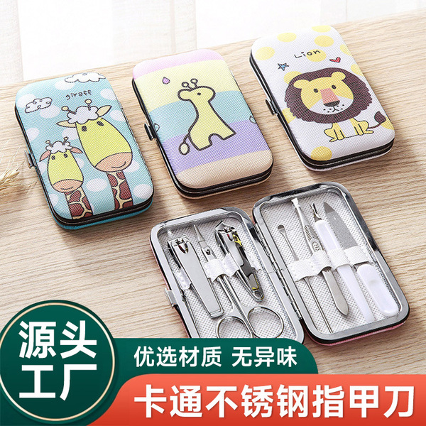 cartoon manicure tools set stainless steel for nails for home use