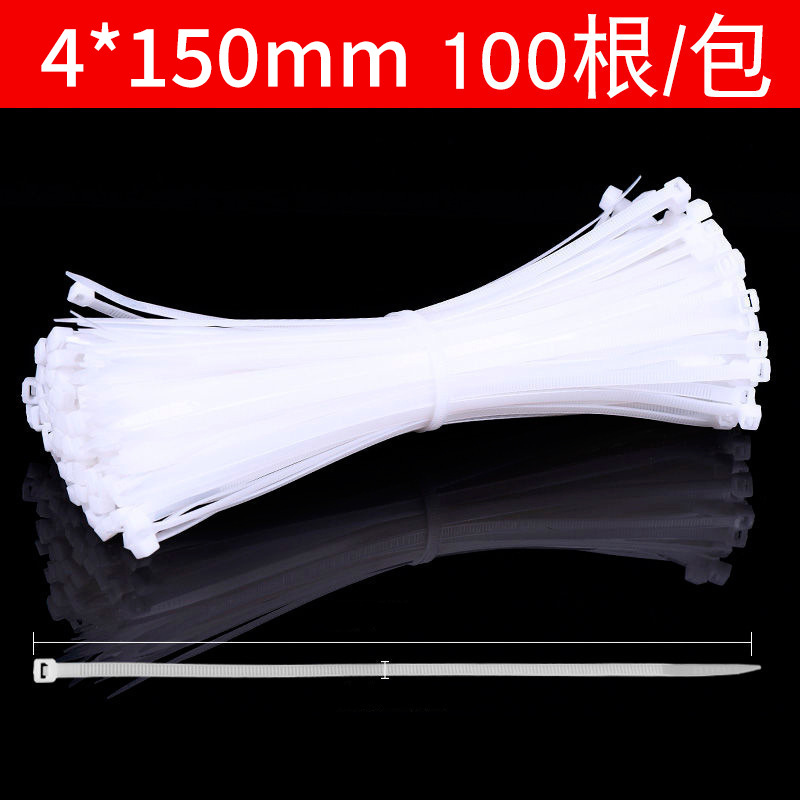 Bridas de nailon genuinas, sujetadores blancos, autoblocantes, correas de sujeción gruesas y resistentes, bridas de plástico para cables.