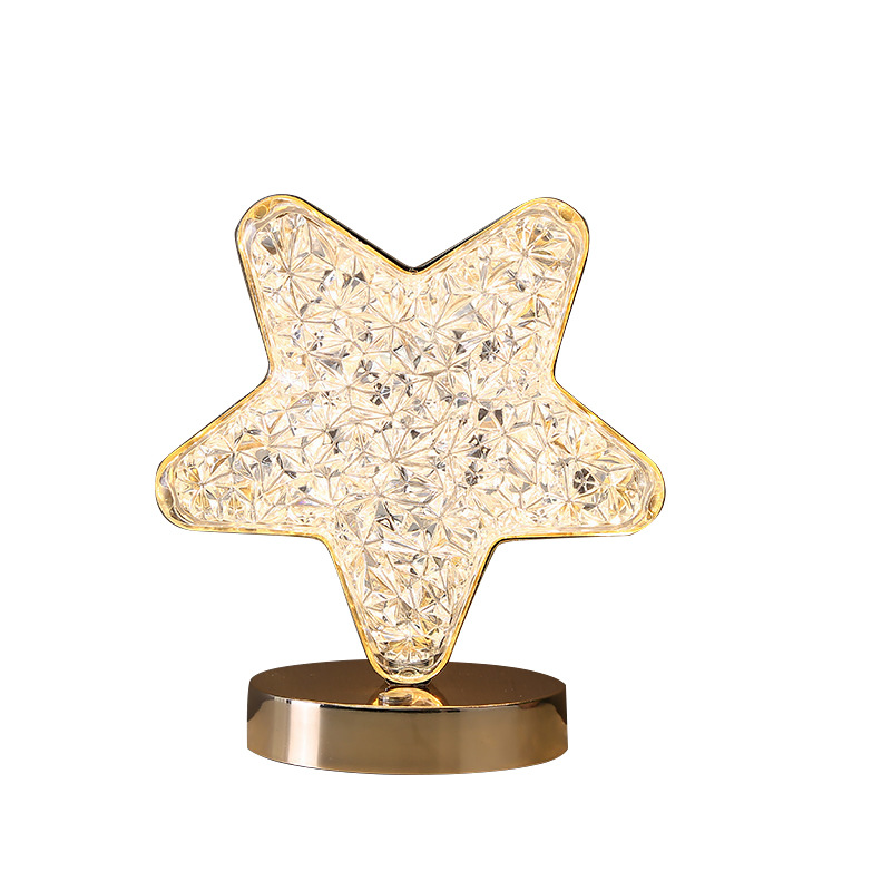 Nuevo LED lámpara de escritorio estrella-luna recargable toque dormitorio ropa de cama regalos pequeñas lámparas de escritorio transfronterizas modernas y simples