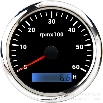 speedometer 7 color backlight – automobile instrument - 6k-tachometer-black-background-silver-edge