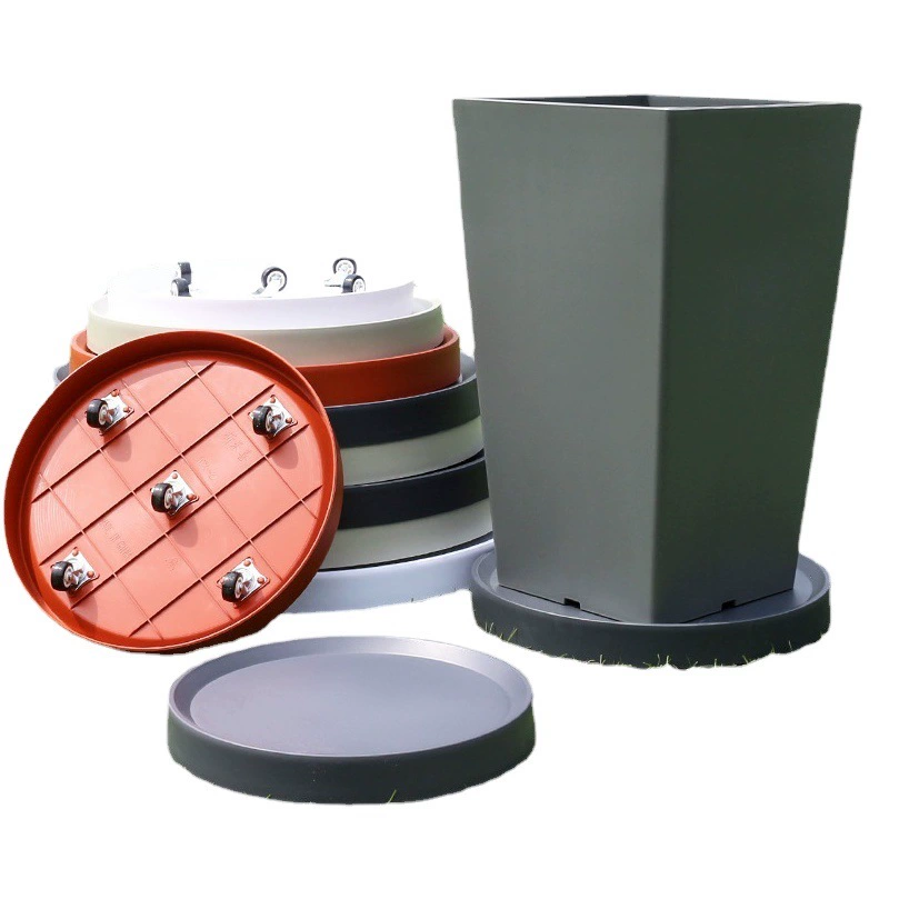 Aimeijia Новый утолщенный цветочный горшок лоток пластиковая Смола на водной основе большой бесшумный с вращающимся универсальным держателем колеса