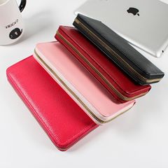 New women's wallet classic pebbled zipper wallet women's handbag long women's handbag purse