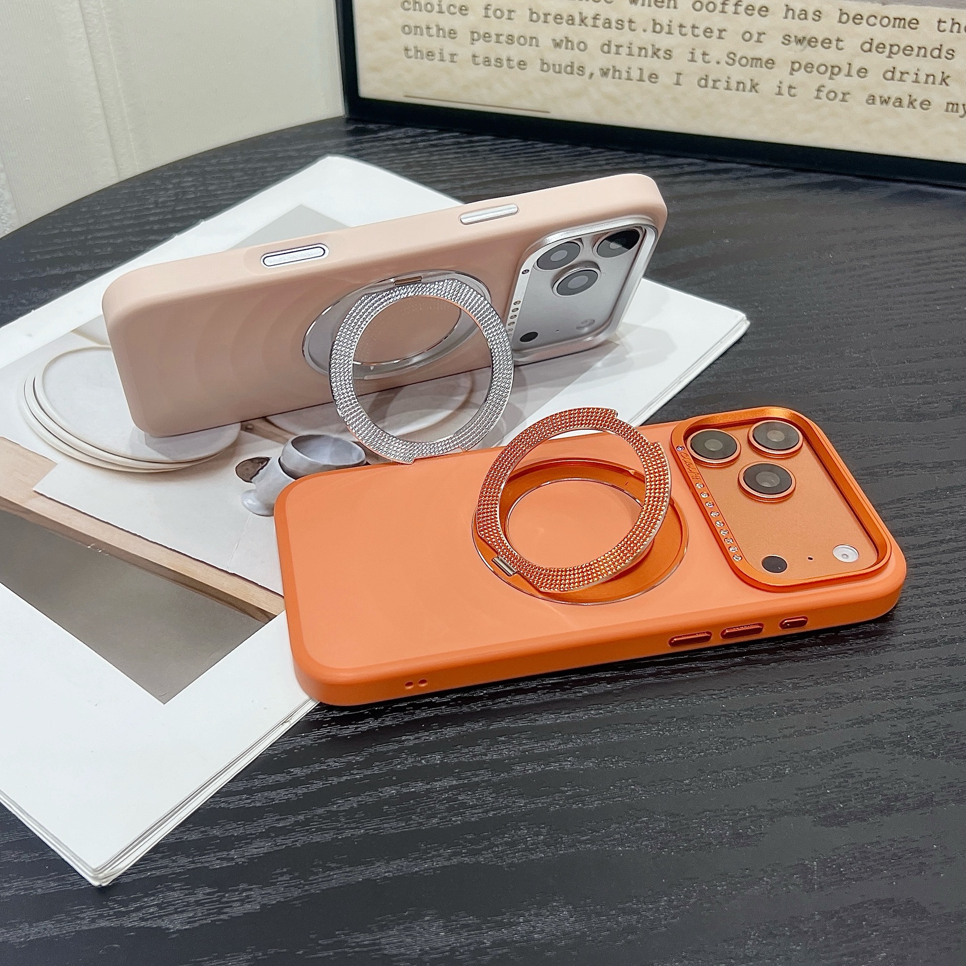 Magnetic Phone Case With Rotating Stand For Iphone Luxury Wave_voghion.com
