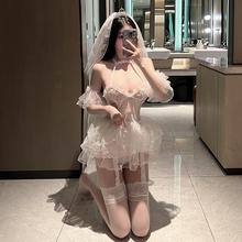 免脱婚纱新娘制服诱惑纯欲挑逗火辣透明薄纱新娘装情趣婚纱高级