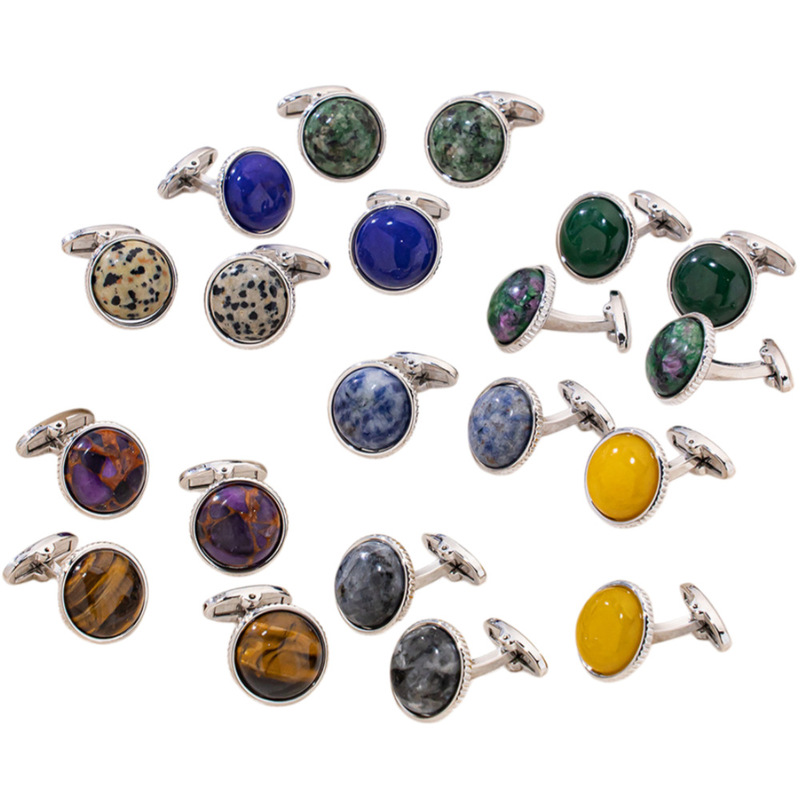 Gemstone cufflinks for men, light luxury cuff studs, high-end Middle Eastern cufflinks, clothing accessories, women's cufflinks