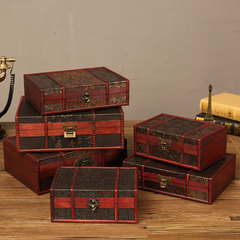 European-style desktop book organizer, wooden jewelry box, antique wood box, vintage storage box, photography prop