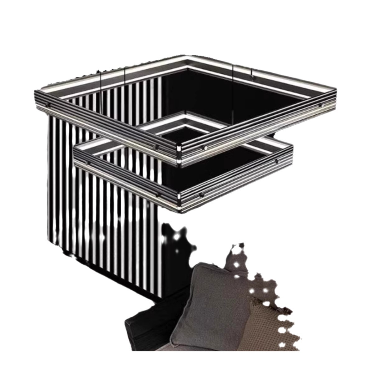 Lámpara de la sala de estar personalizada lujosa cuadrada luminaria de vidrio de atmósfera de aluminio italiano moderno minimalista
