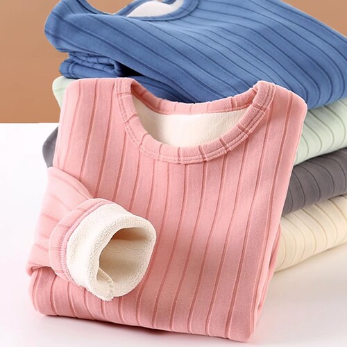 Children's winter warm and thick base shirt, girls' autumn and winter two-in-one fuzzy warm top, close-fitting innerwear for winter clothing