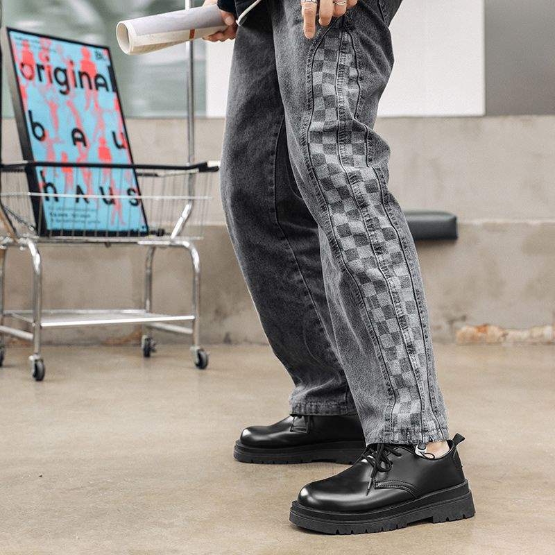 ShoeVault 2025 - Nouveau derby à semelle épaisse avec bout renforcé, style business, tendance, antidérapant, résistant à l'usure, cuir décontracté_voghion.com