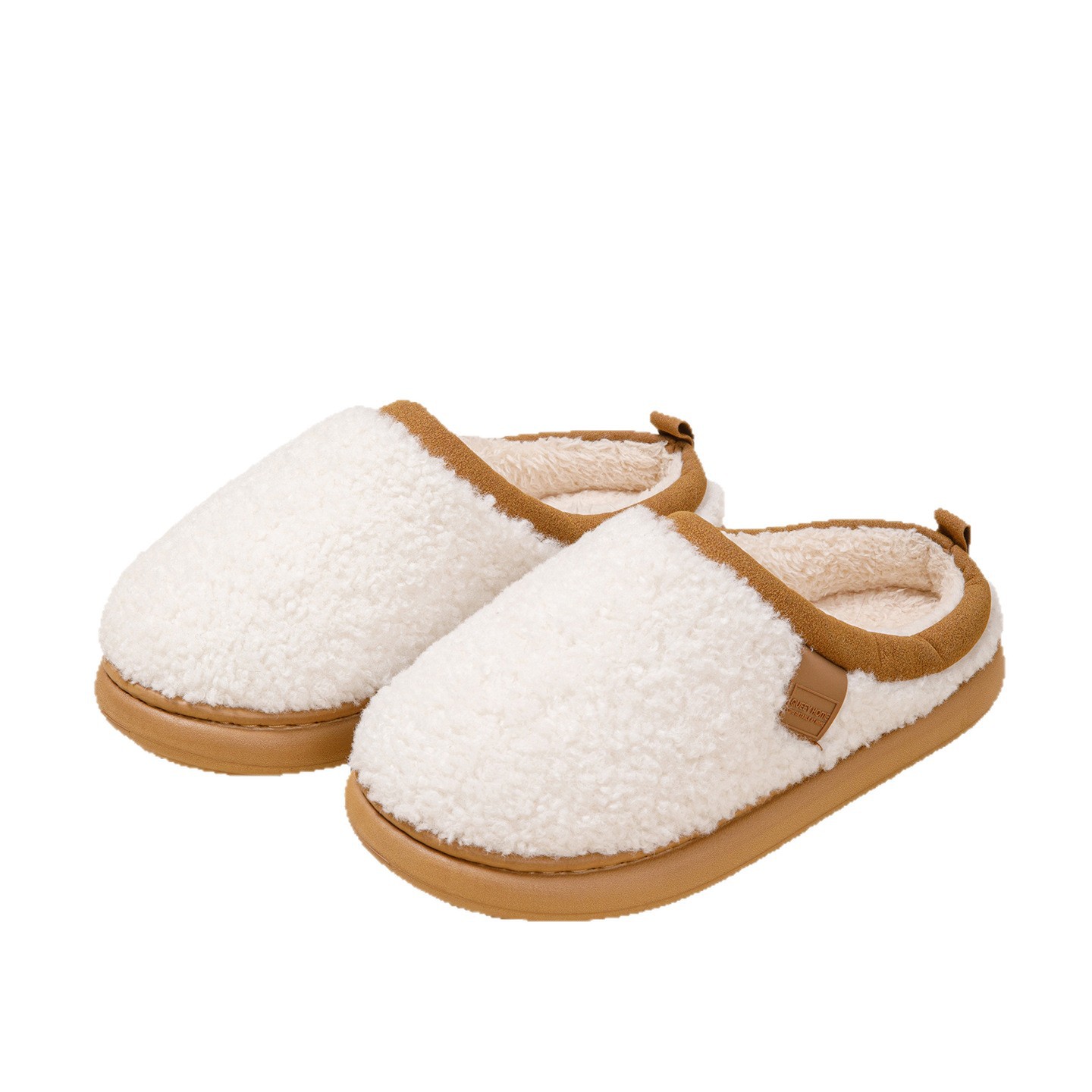 Zapatillas de algodón cálidas de felpa para mujer invierno 2026 nuevas zapatillas de algodón antiolor antideslizantes de suela gruesa para interiores para zapatos de confinamiento