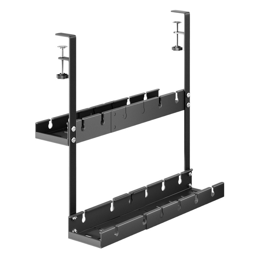 De doble capa retráctil debajo de la Mesa rack de cables Escritorio de Oficina Luz gato Set-Top Box rack plug-in de cable router rack de almacenamiento