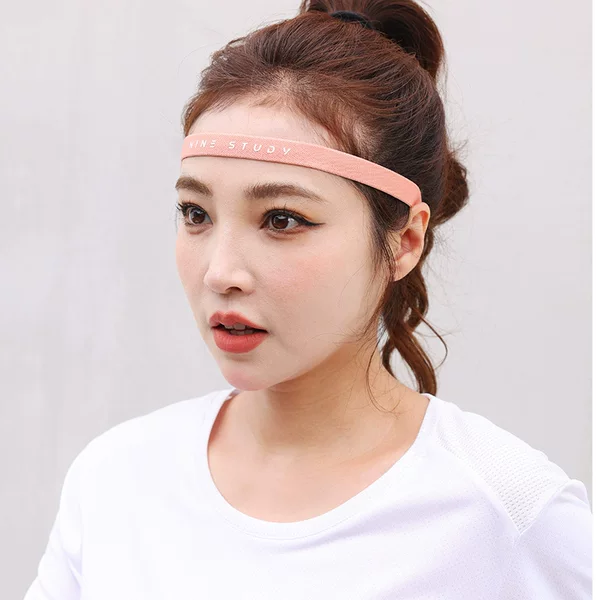 High Elastic Anti-Slip Silicone Sports Anti-Sweat Hair Band Spring and Summer Yoga Fitness Sweat Guide Band Thin Sports Headband