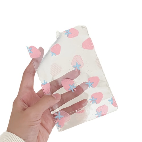 Ins-style cute cartoon bear milk bottle strawberry shell flat pocket card package bag card package material