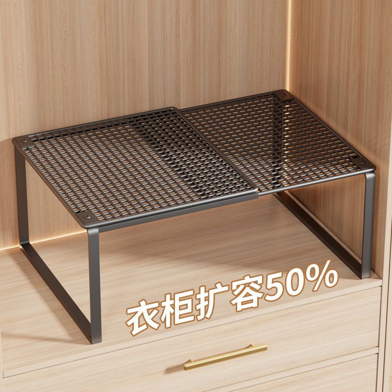 衣柜收纳分层架隔板衣整体橱柜子隔层鞋柜分隔伸缩宿舍置物架隔断|undefined