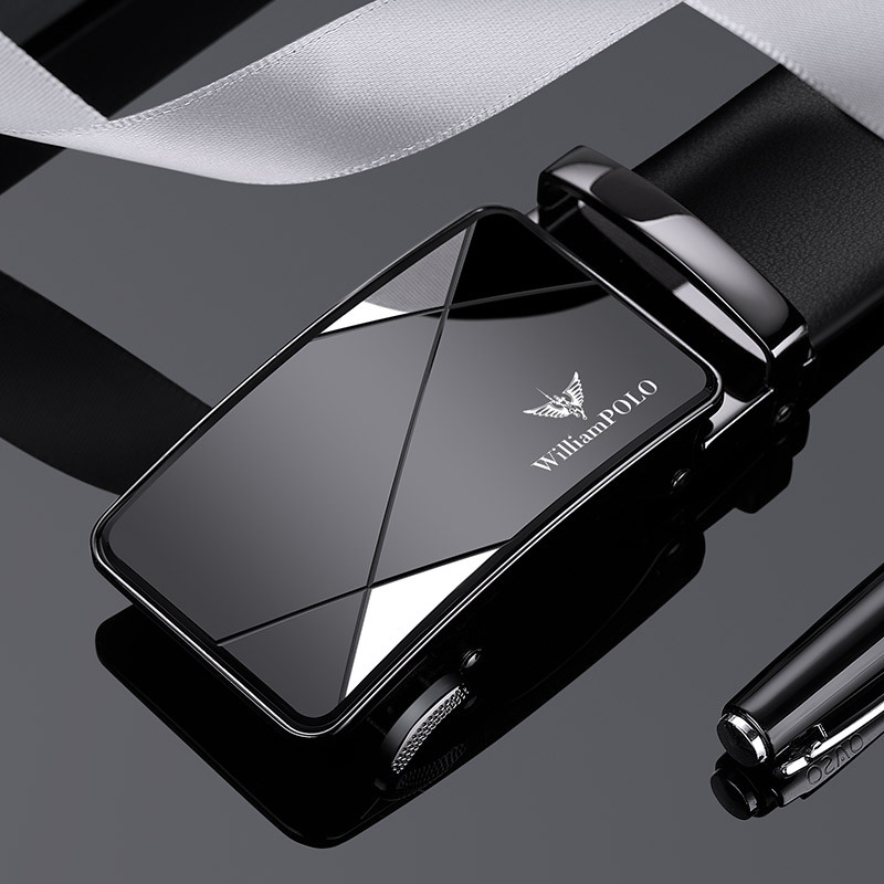 Cinturón de cuero genuino para hombre de alta gama, con hebilla automática de aleación, cinturón de Guangzhou para hombre, venta al por mayor genuina.