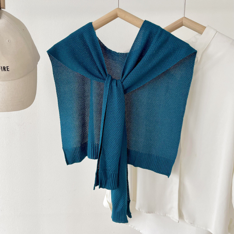 Sólido hielo seda de punto chal mujer primavera y otoño al aire acondicionado Oficina cuello cervical