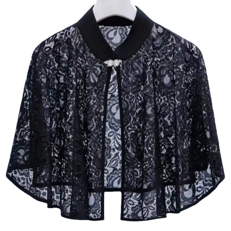 2023 Летний кружевной плащ больших размеров Весна и осень шаль Наружная накидка Маленькая шаль Тонкая со слингом