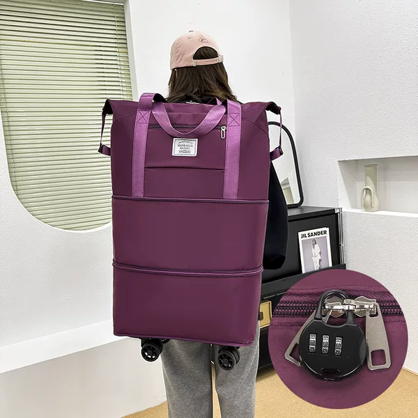 Travel Bag, Backpack, Large Capacity, Detachable, Universal Wheel Storage Bag, Luggage Bag, Portable Double-Layer Checked Bag with Wheels
