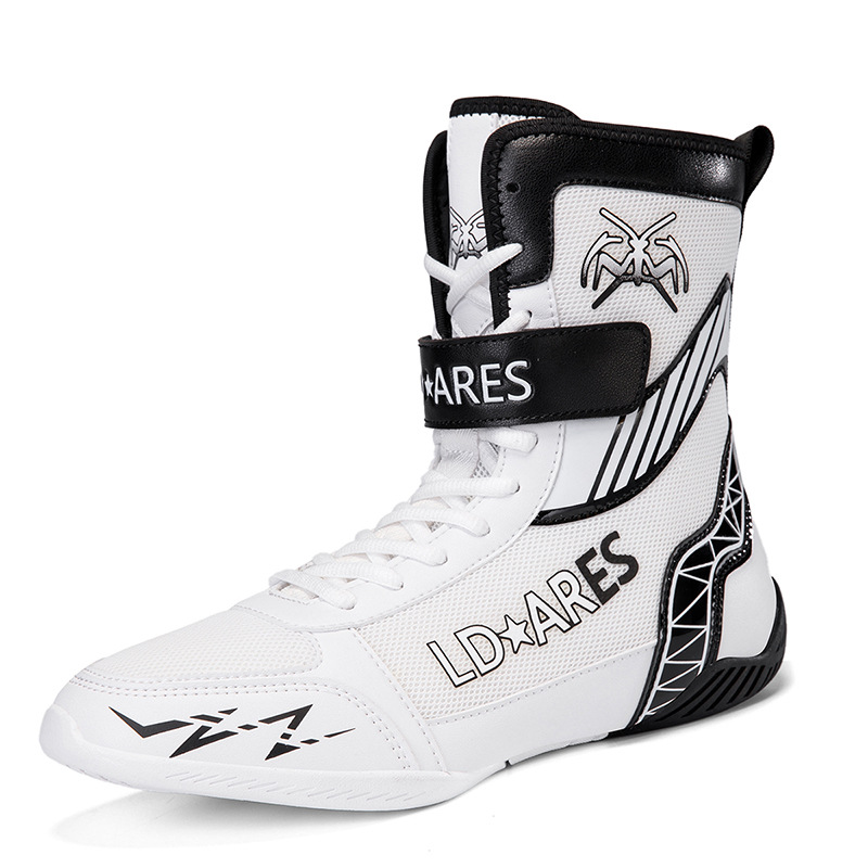Source Factory Direct Sales Foreign Trade Men's New Indoor Training Fighting Wear-Resistant Wrestling Shoes Non-Slip Boxing Shoes
