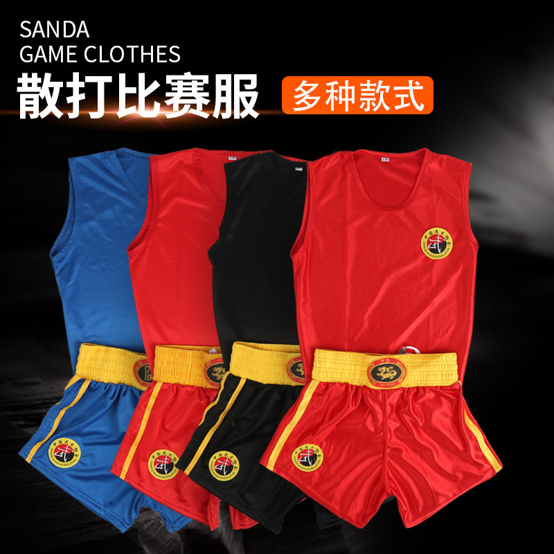 Sanda Clothing Children Adult Martial Arts Fighting Training Fighting Muay Thai Clothing Boxer Shorts Custom Factory Printing
