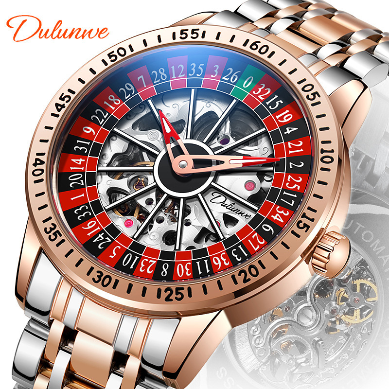 Dulenwei's new mechanical men's watch, fully automatic mechanical wristwatch, rotating watch, Russian roulette game Dulenwei's new mechanical men's watch, fully automatic mechanical wristwatch, rotating watch, Russian roulette game
