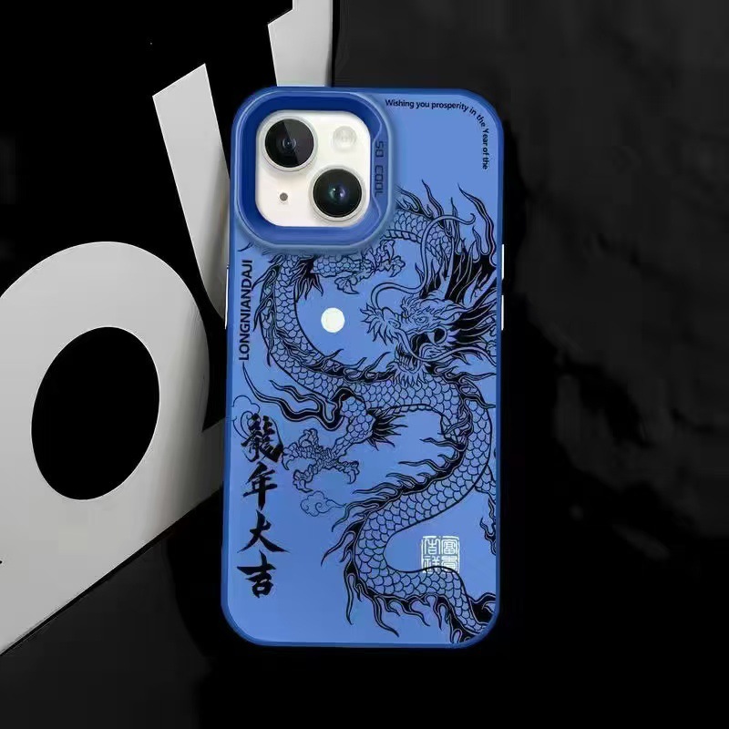 Funda para teléfono móvil iphone16 para dragón chino Apple 15promax/14 anti-caída 13pro12 marca de moda 11 personalidad