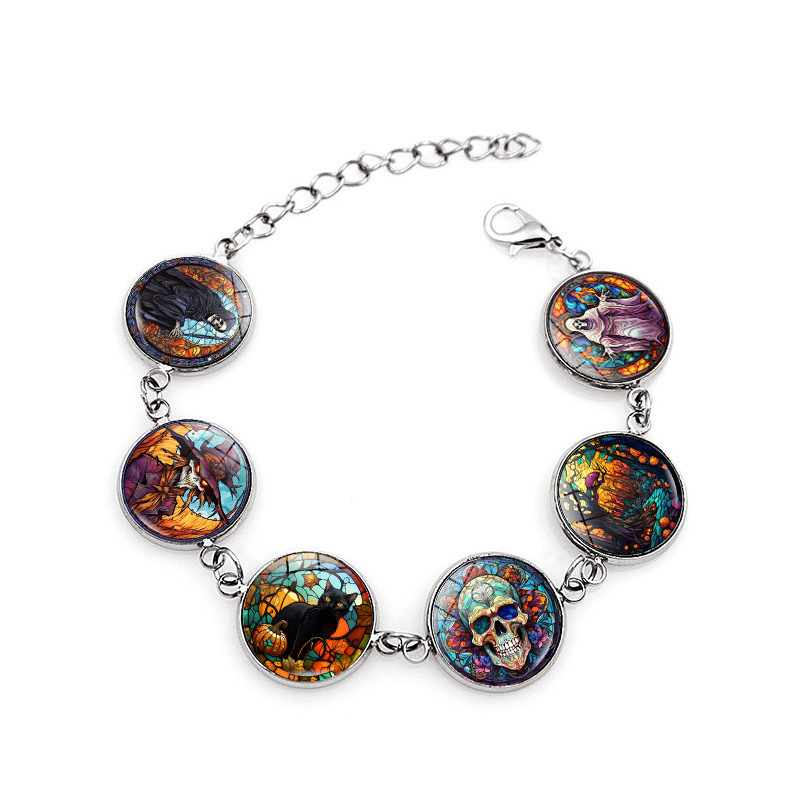 Halloween Charm Bracelet For Men And Women, Ghost Castle Design_voghion.com
