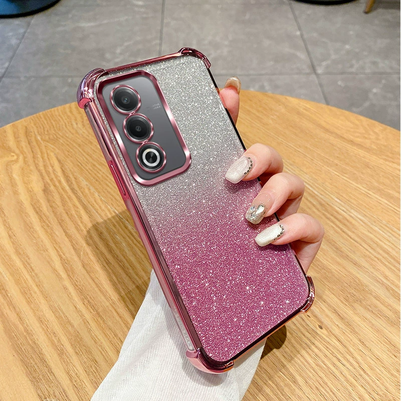 Подходящий чехол для oppoA6Spro четырёхугольный для A93 мобильного телефона с блёстками, электроплатина A3X, мягкий клей, защитная крышка A2pro, A72