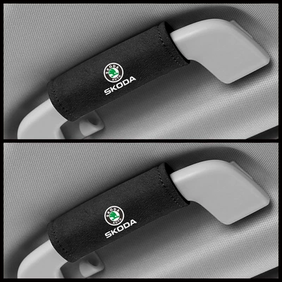 car interior supplies decoration Complete — Sürətlər qutusu və əl tormozu başlıqları - skoda-black-suede-pull-gloves-pair