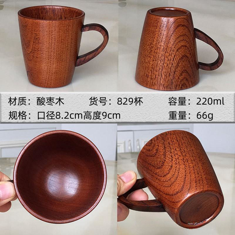 Zhenbaomu madera grande taza de agua retro creativo taza de madera taza de gran capacidad en stock gran cantidad descuento