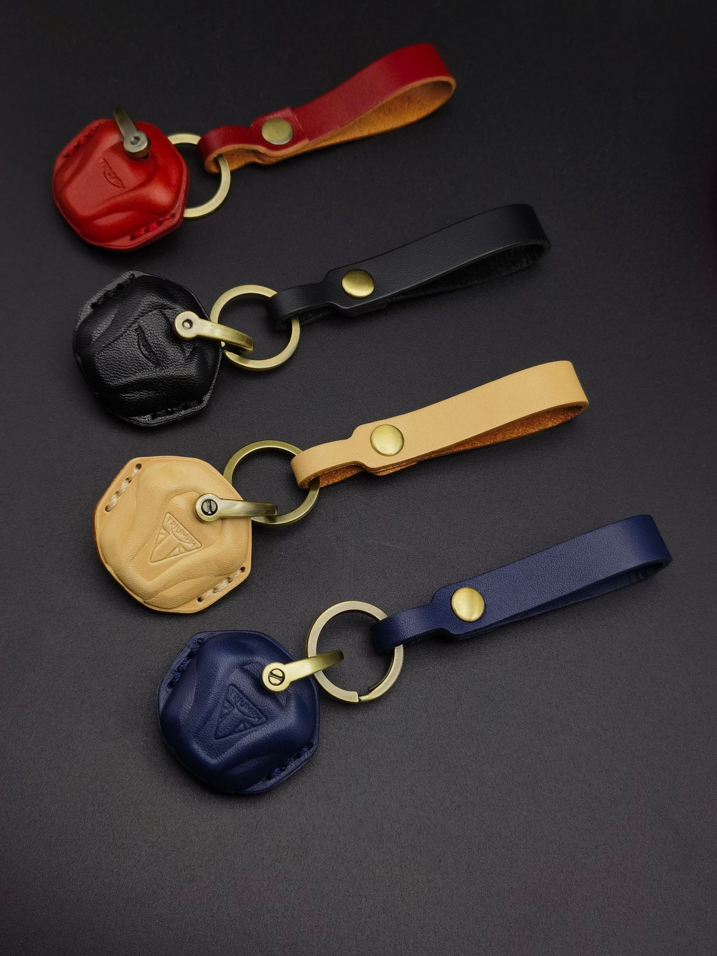Genuine Leather Key Case for Triumph T100 Motorcycle T120