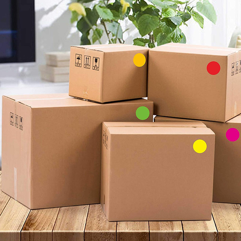 A5 adhesivo adhesivo 8mm cartón de cobre de color punto punto de etiqueta de marca de clasificación de punto de onda de mes pegatinas redondas escritas a mano