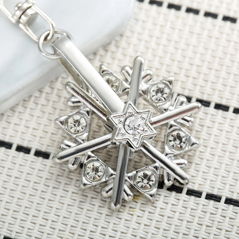 Daily Occasion Alloy Material Elegant Snowflake Alloy Inlay Zircon Unisex Keychain