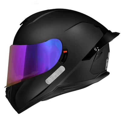 Motosiklet kaskı (dəbilqə) — unisex electric car helmet - asian-black-colored-mirror-m