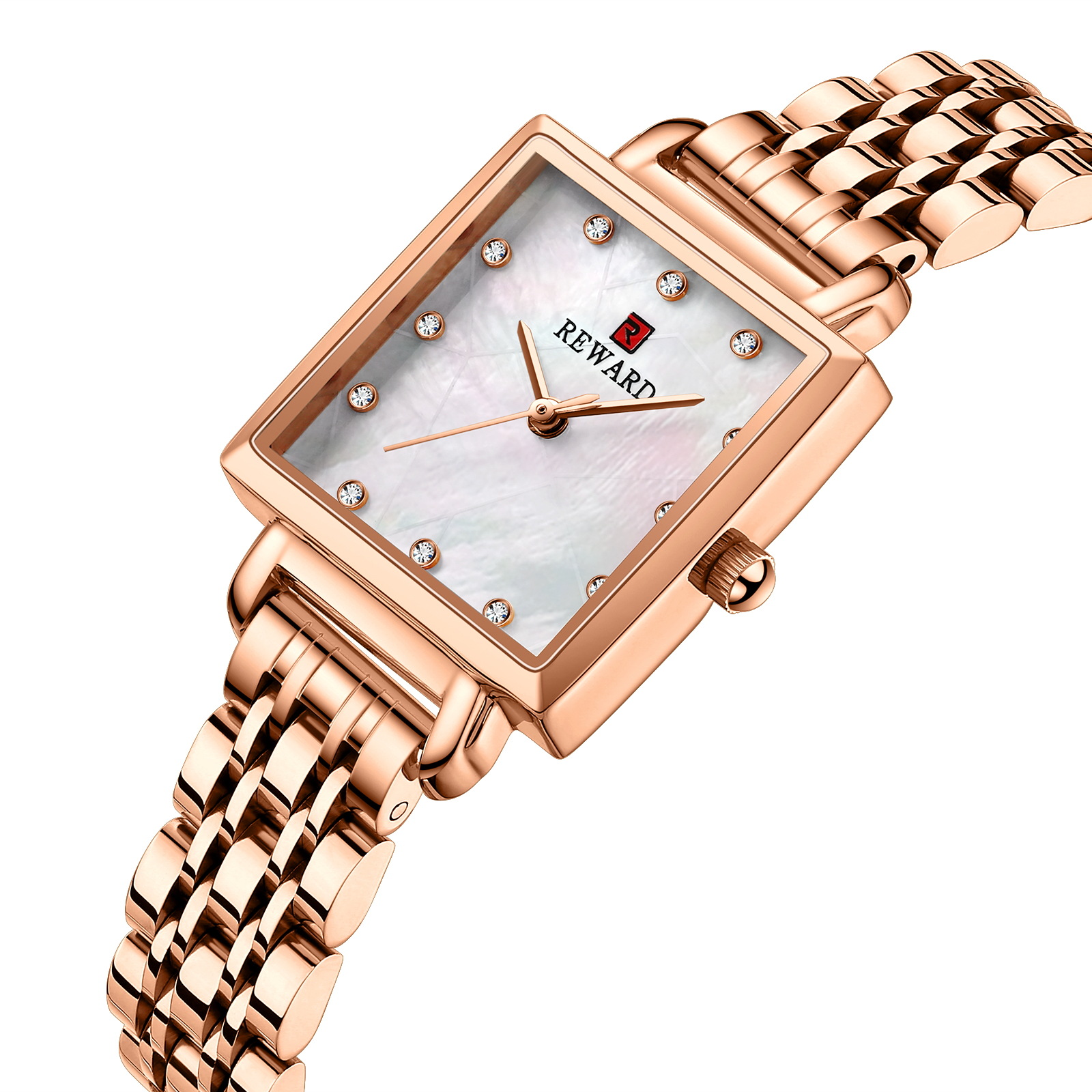 2024 New Watch Reward Fashion Women's Watch Waterproof Shell Face Square Quartz Women's Watch Fashionable and Elegant Women's Watch_voghion.com